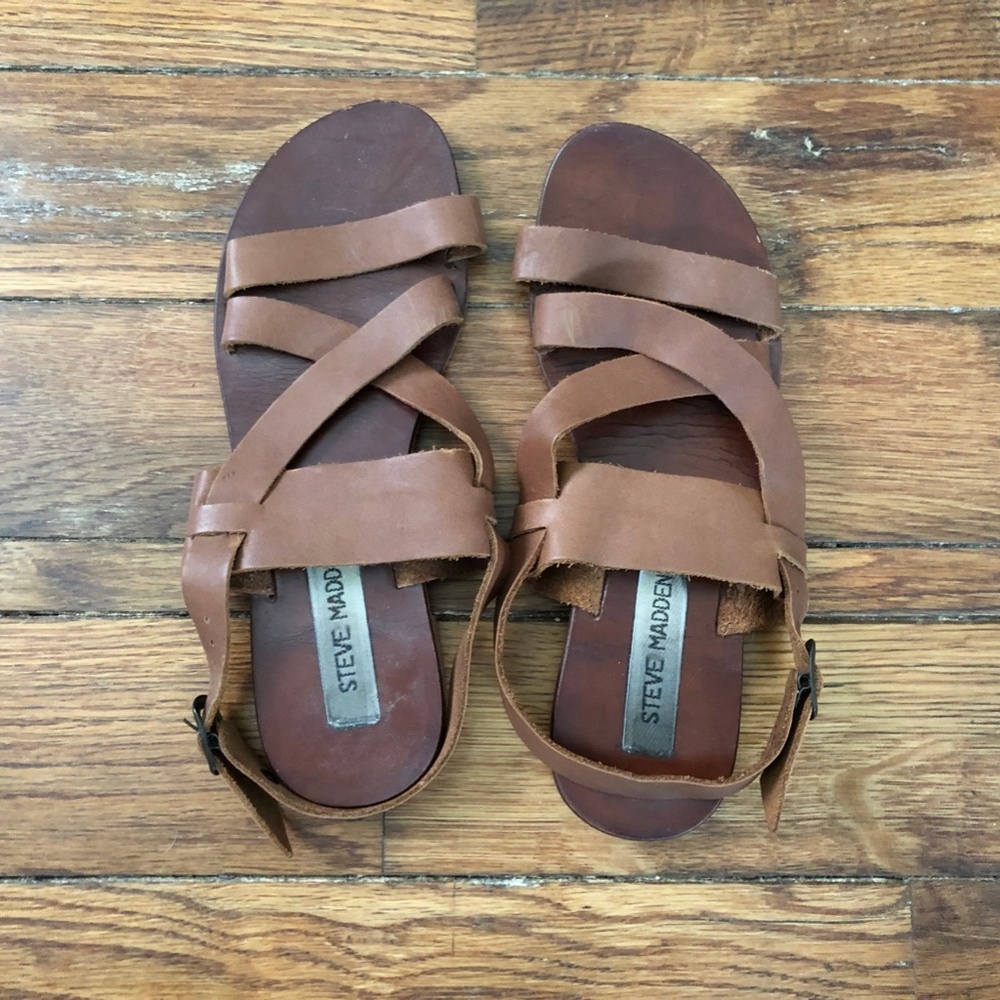 Steve Madden P-Cruzz Brown Leather Sandal